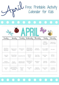 Activity Calendar for Kids
